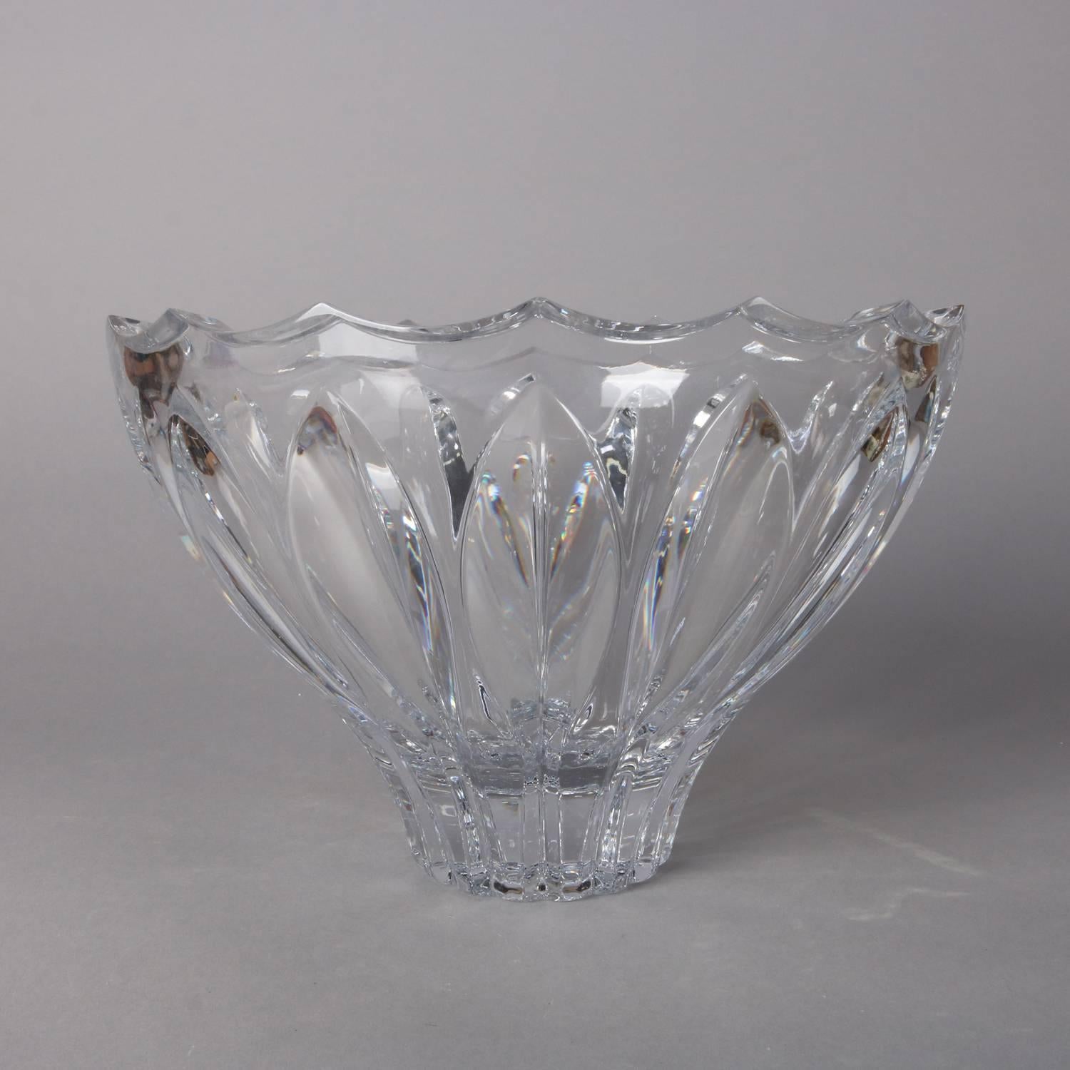 French Contemporary Baccarat School Tulip Form Crystal Vase, 20th Century