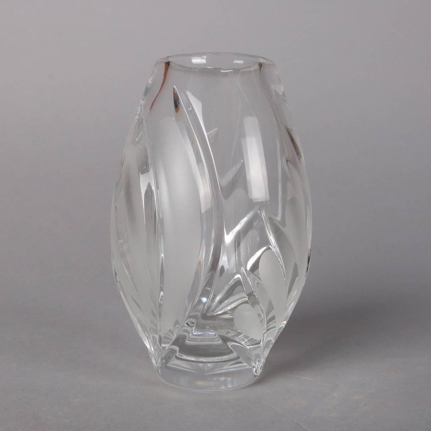 Frosted Irish Coventry Posy Cut Crystal Petite Vase, Waterford Marquis Collection For Sale