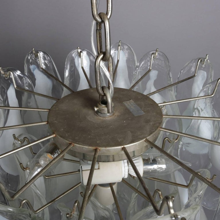 Mid Century Modern Italian Murano Glass Four Light Chandelier By Hollywood Regency Mid Century Modern Italian Murano Glass Four Light Chandelier By Camer