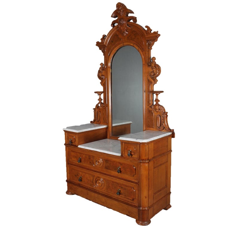 Spanish Revival Dresser and Mirror For Sale at 1stdibs