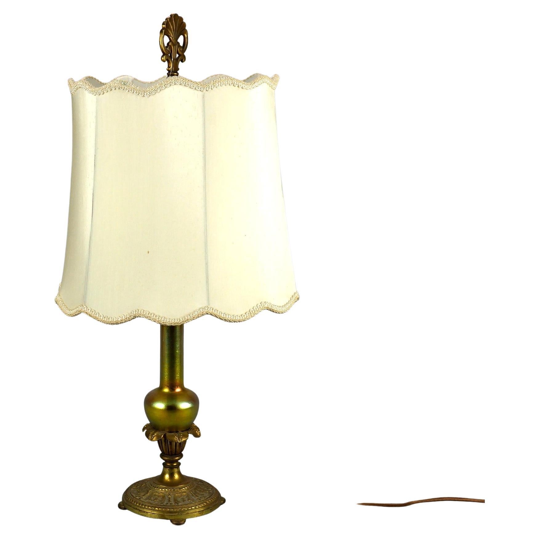 Antique Steuben Aurene Art Glass Table Lamp, circa 1920