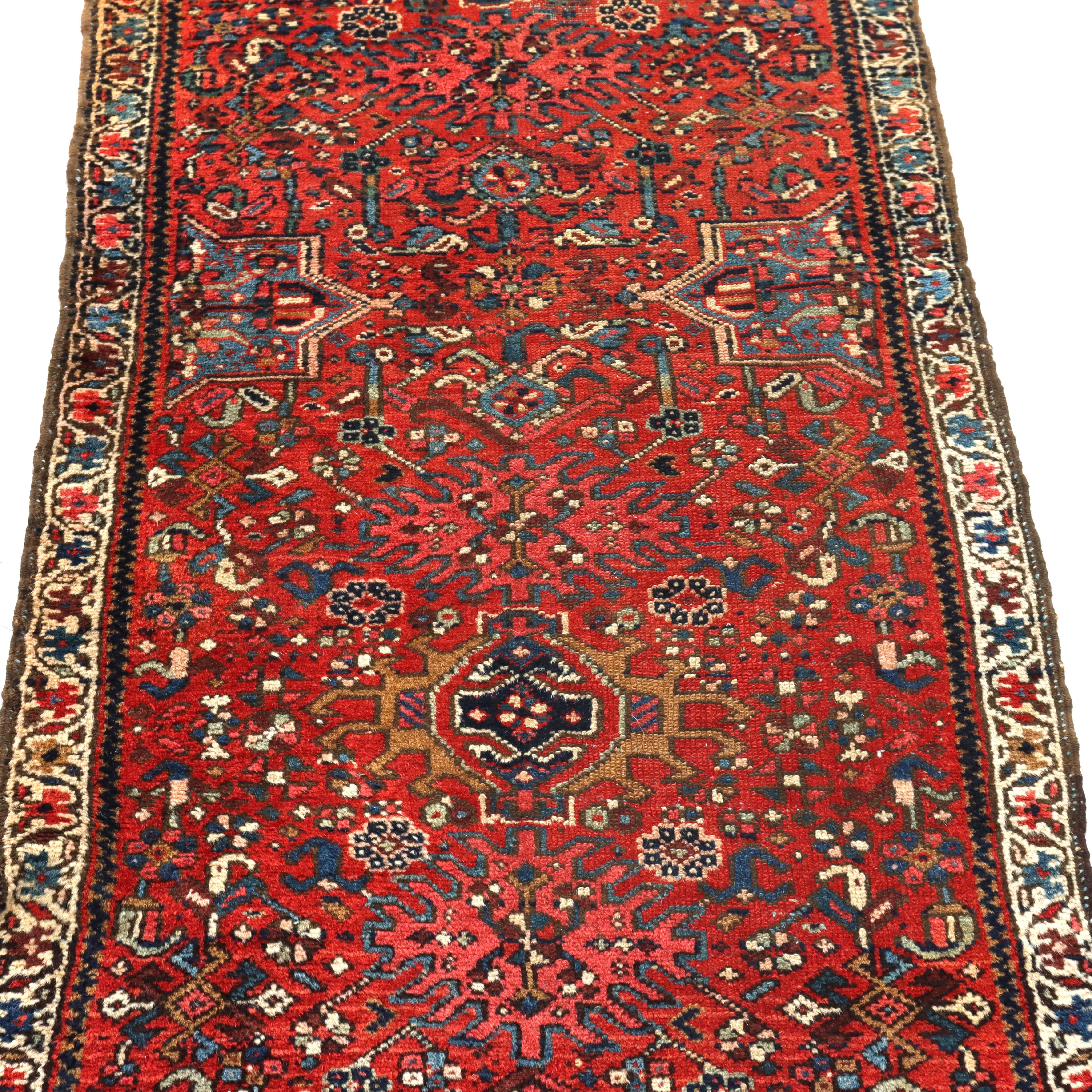 XX secolo Antico tappeto orientale persiano Karaja Runner C1920 in vendita
