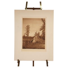 Edward S. Curtis Native American Print ‘Cree Camp At Lac Les Isles" c1926