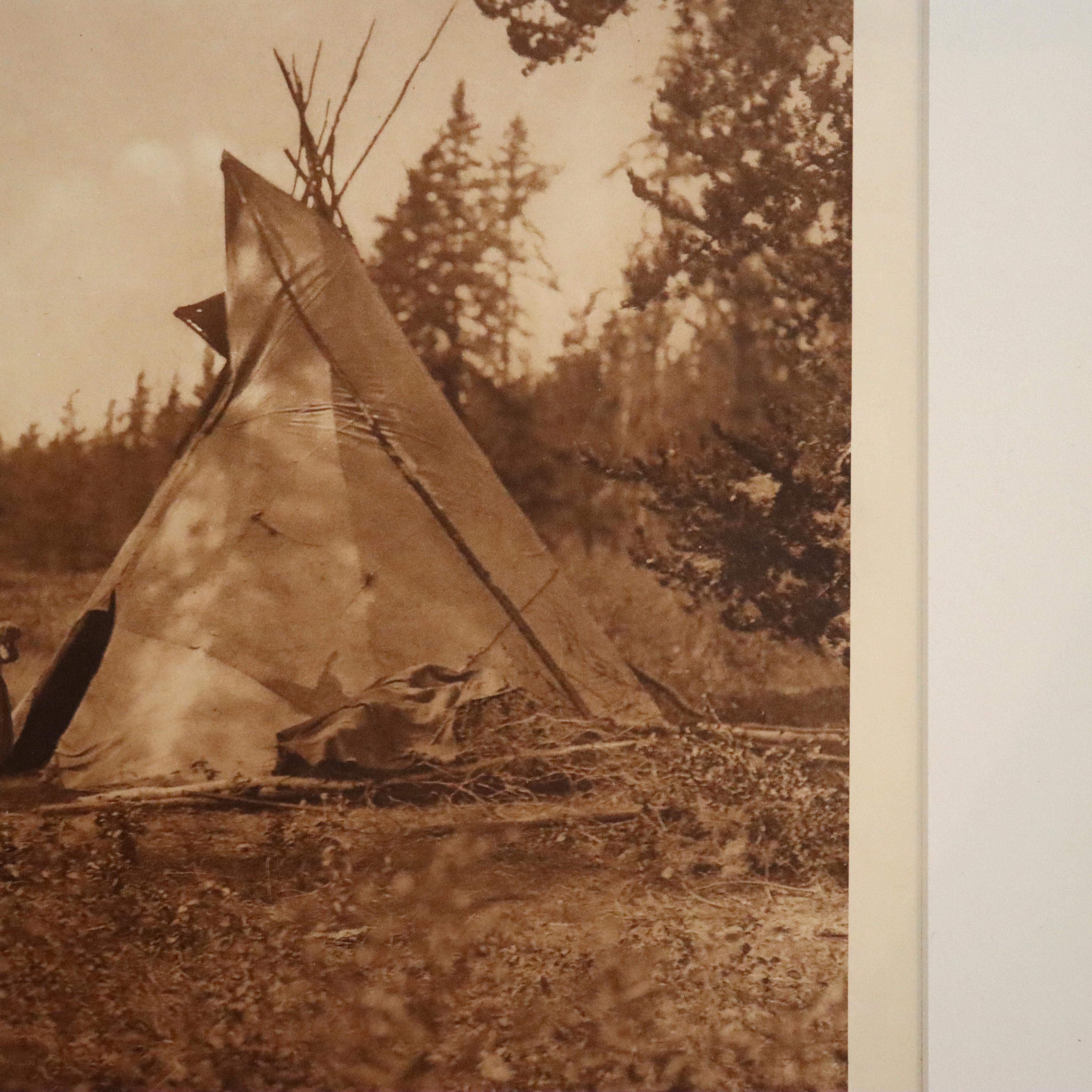 Edward S. Curtis Native American Print ‘Cree Camp At Lac Les Isles
