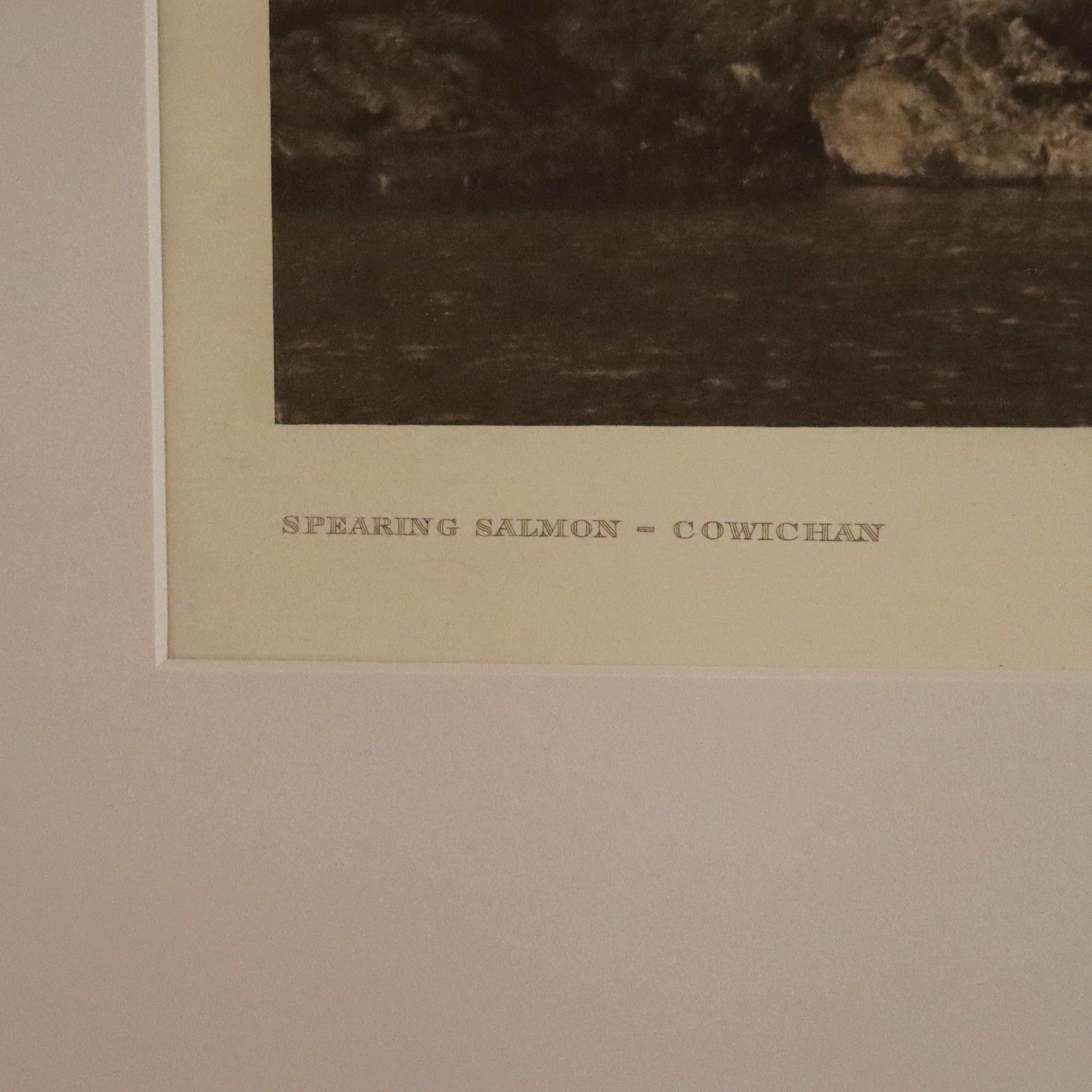 20th Century Edward S. Curtis Native American Print “Spearing Salmon-Cowichan