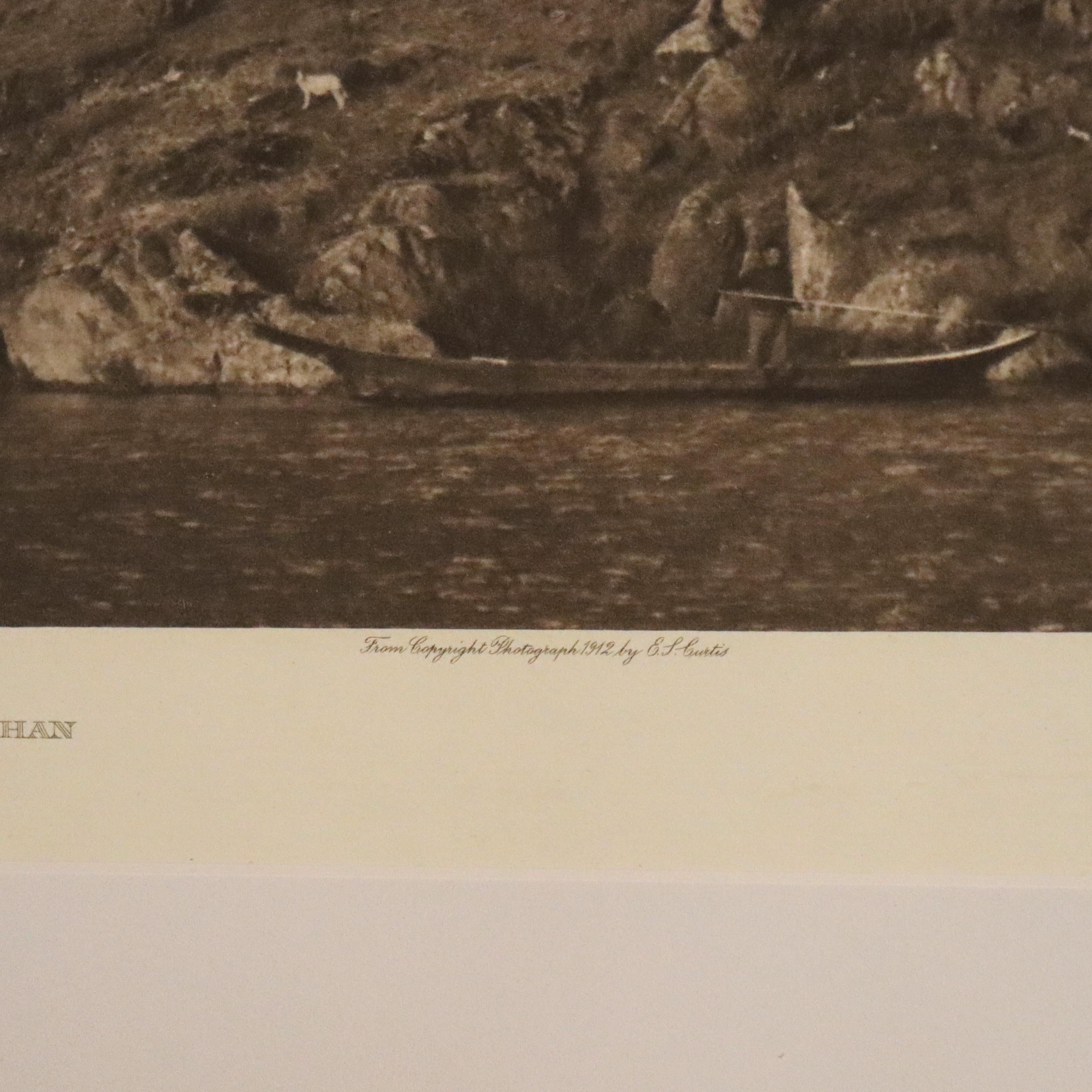 Edward S. Curtis Native American Print “Spearing Salmon-Cowichan