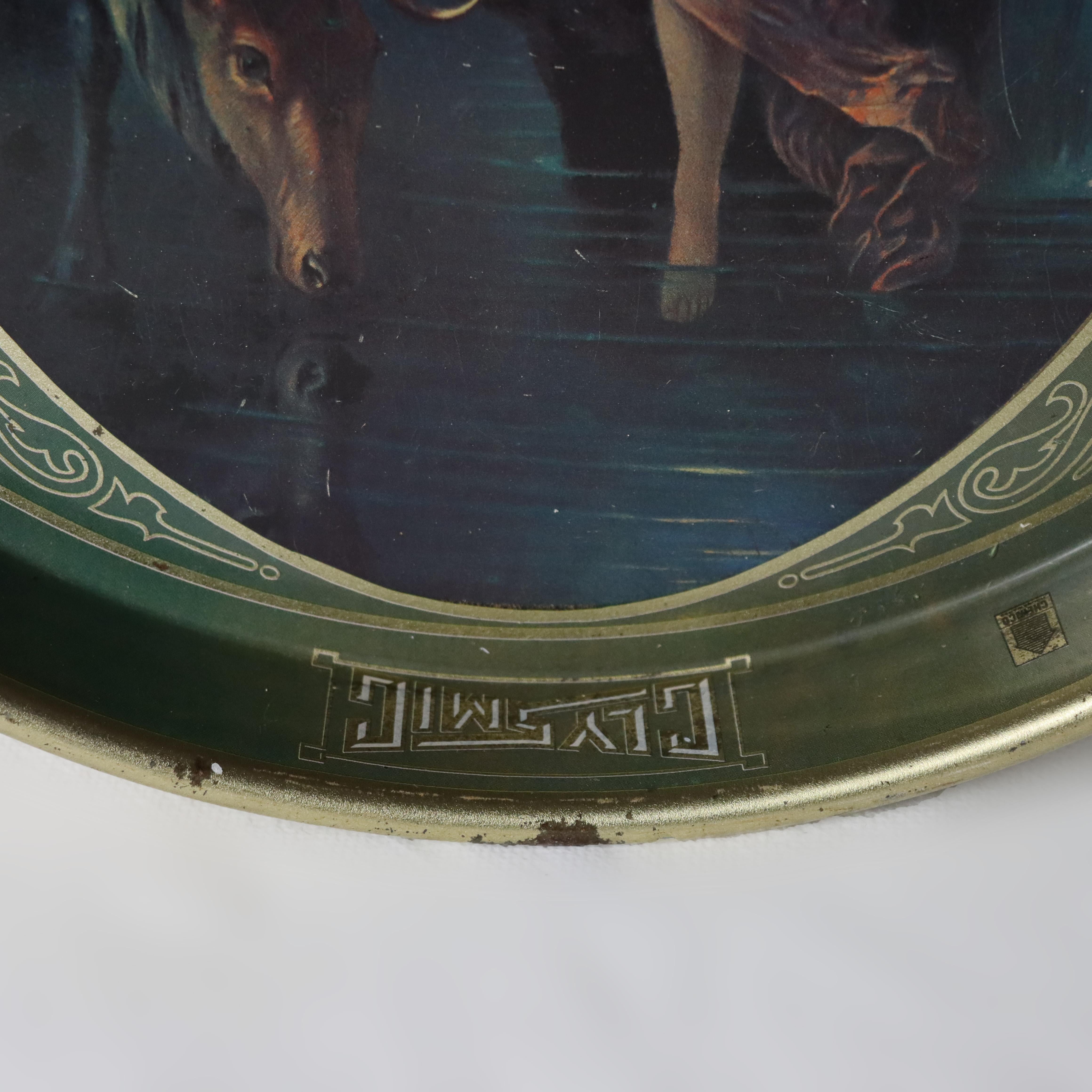 20ième siècle Ancien plateau publicitaire en métal Clysmic C1920 en vente