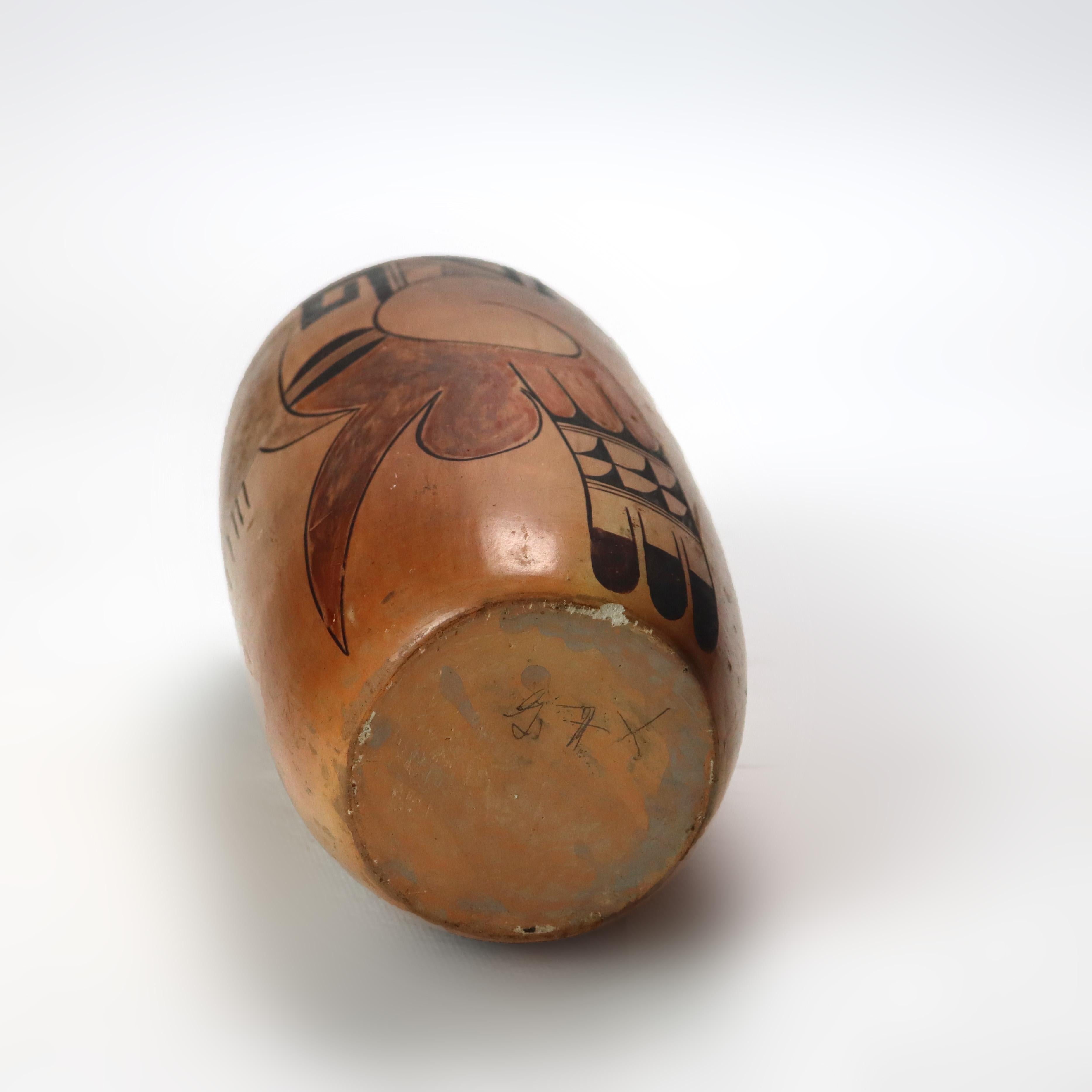 Vase ancien en poterie Hopi du Sud-Ouest signé C1920 en vente 1