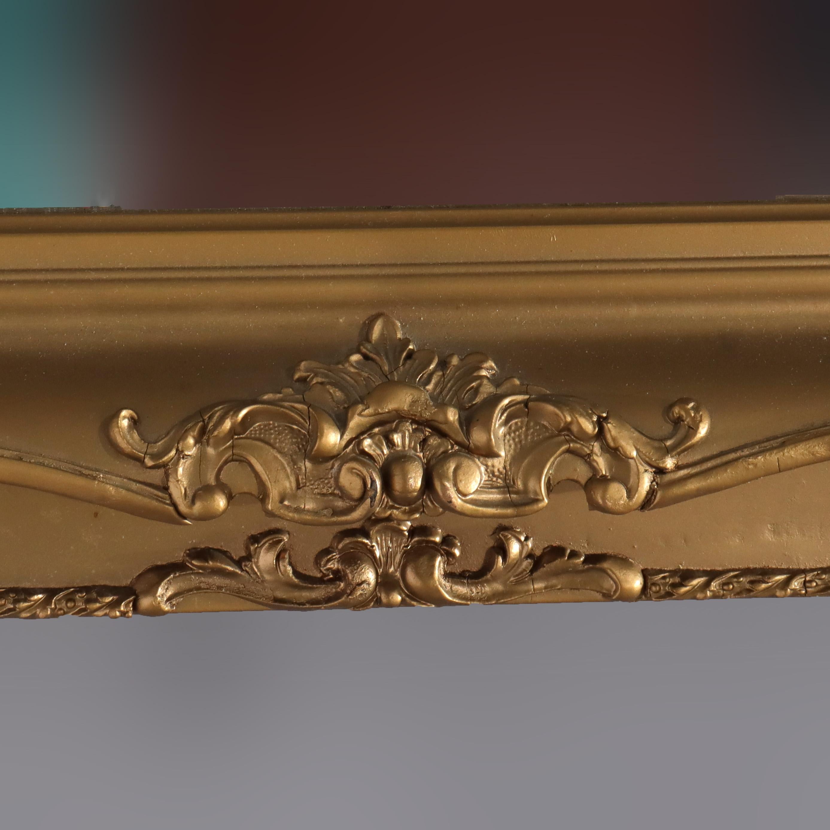 XIXe siècle Antique Mirror Victorien dans un cadre en Wood Wood sculpté et doré C1890 en vente