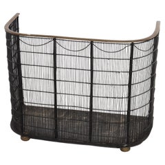Antique Victorian Wire & Brass Fireplace Screen C1890