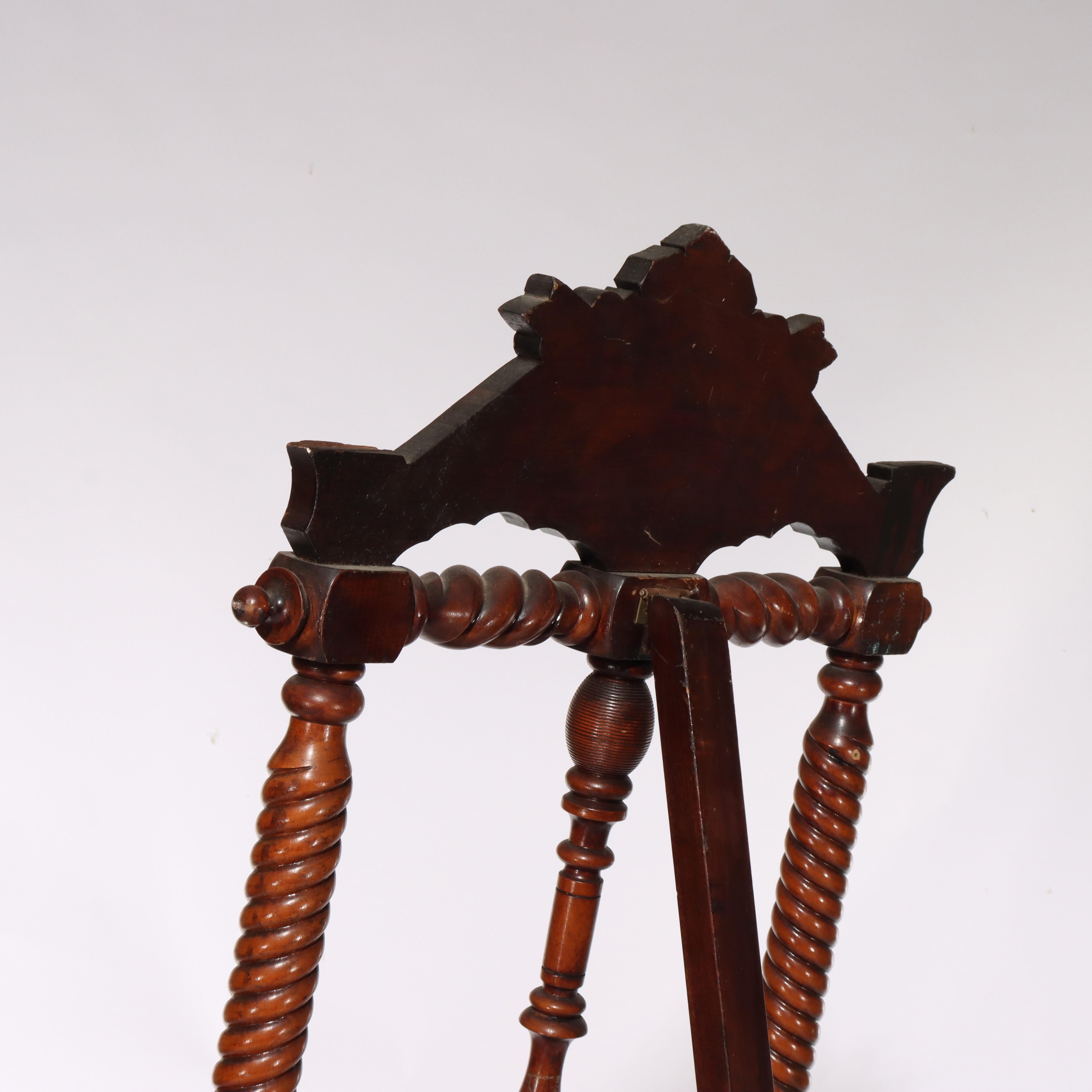 Monumental chevalet d'artiste ancien en acajou sculpté avec pieds à griffes en vente 5