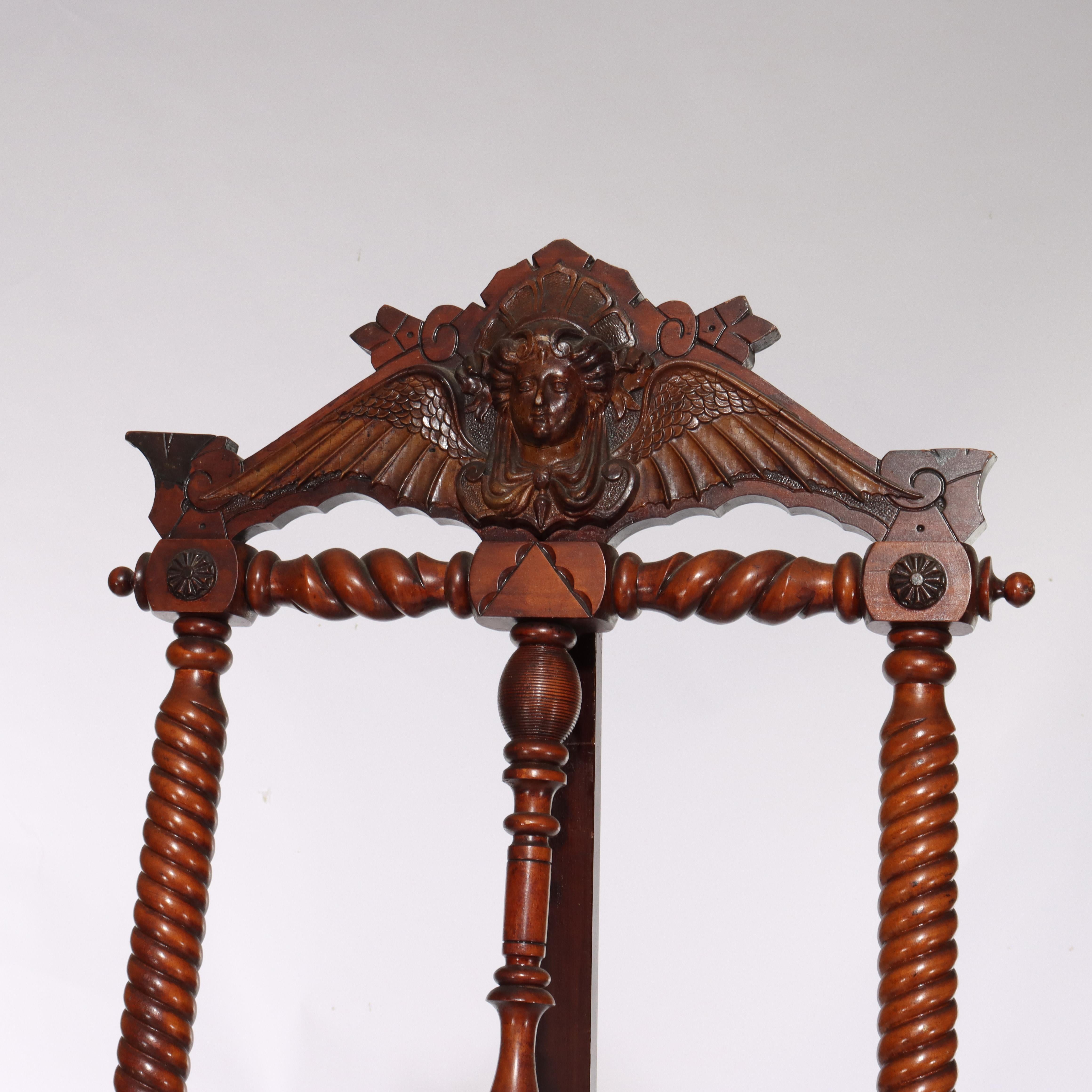 Monumental chevalet d'artiste ancien en acajou sculpté avec pieds à griffes en vente 2