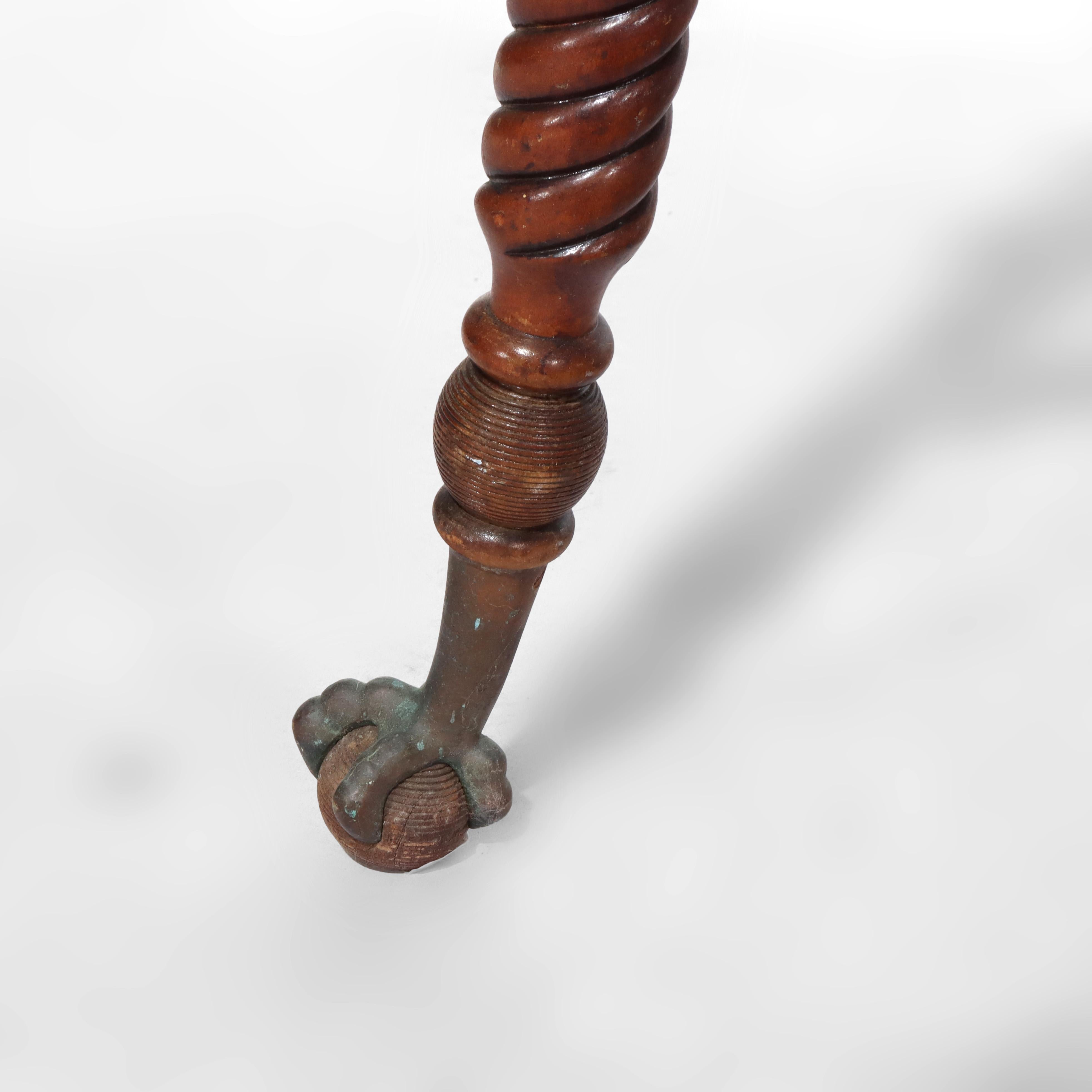 Monumental chevalet d'artiste ancien en acajou sculpté avec pieds à griffes en vente 9