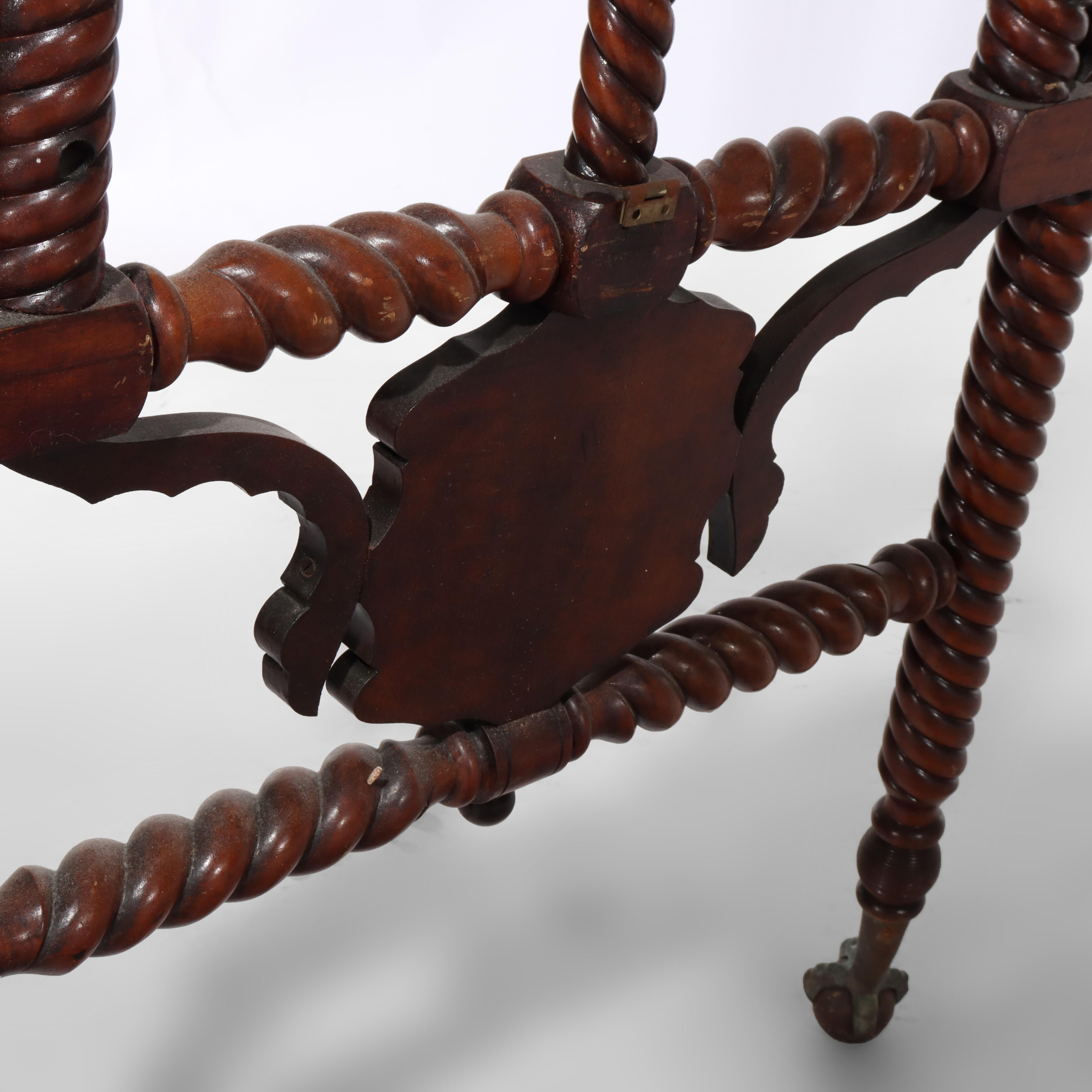 Monumental chevalet d'artiste ancien en acajou sculpté avec pieds à griffes en vente 7