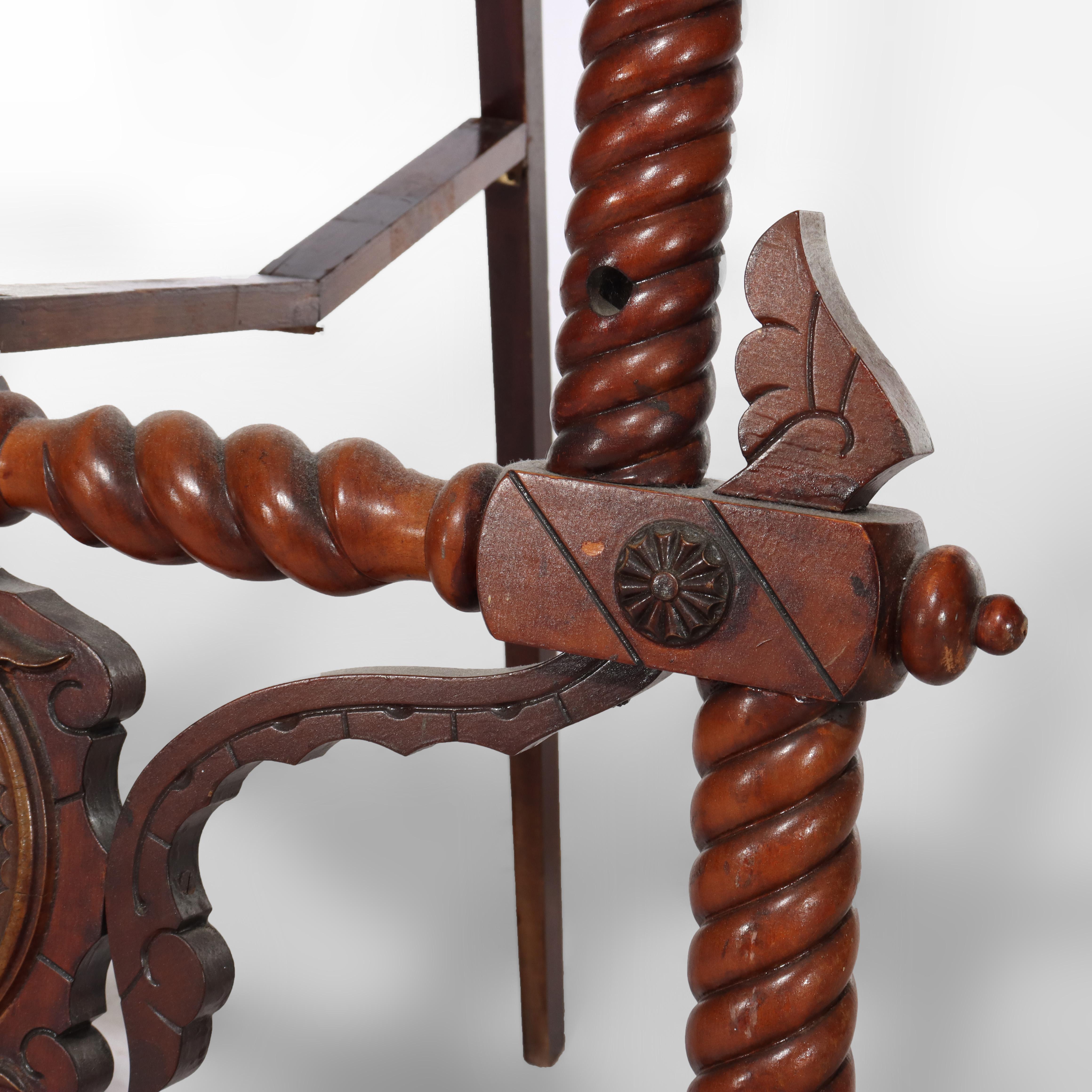 Monumental chevalet d'artiste ancien en acajou sculpté avec pieds à griffes en vente 3