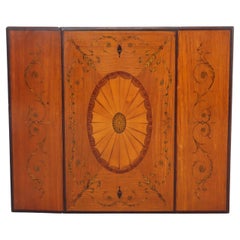 Antique English Pembroke George III Satinwood & Rosewood Drop Leaf Table c1830