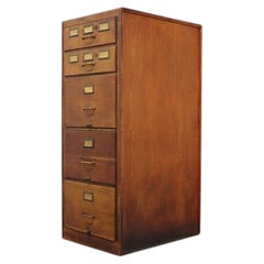 Antique Shaw Walker Oak 5-Drawer File Cabinet C1920