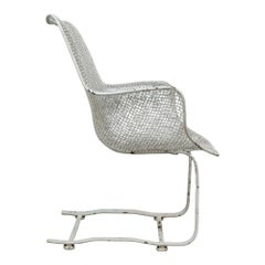 Vintage Russell Woodard (attr) Wire Patio Spring Chair Unsigned C1960