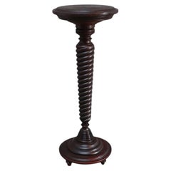 RJ Horner Carved Mahogany Twisted Column Sculpture Stand C1900