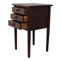 Tavolino da cucito in rovere "Mission" in stile Arts & Crafts di Stickley, con 3 cassetti, 1920 circa