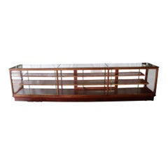 15-Foot Mahogany & Glass Country Store Display Cabinet C1920