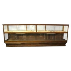 12-Foot Oak & Glass Country Store Display Cabinet C1900
