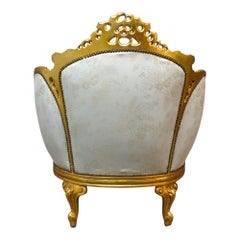 French Rococo Style Salon Suite Gold Gilt Wood Sofa & Armchair C1930