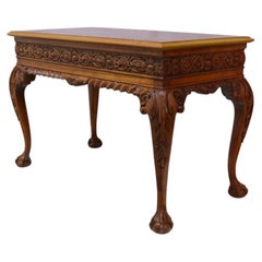 Chippendale Style Floral & Foliate Carved Mahogany Table C1900