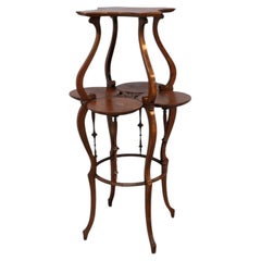 RJ Horner Carved Mahogany Cloverleaf Plant Stand C1920