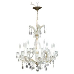 Crystal & Glass Crystal Arm 12-Light Chandelier C1940