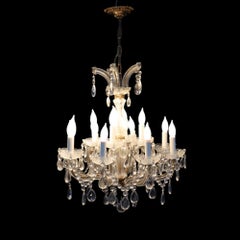 Crystal & Glass Crystal Arm 12-Light Chandelier C1940