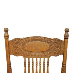 Three Larkin #1 Oak Double Pressed Back Dining Chairs C1910