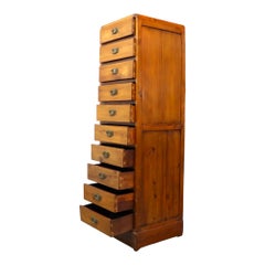 Commode à lingerie antique en acajou surdimensionnée à 10 tiroirs, vers 1930