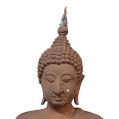 Thailändische Buddha-Gartenstatue aus Bronze im Sukhothai-Stil, um 1920