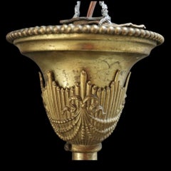 Bradley & Hubbard Inspired Neoclassical Brass Pendant Light C1920