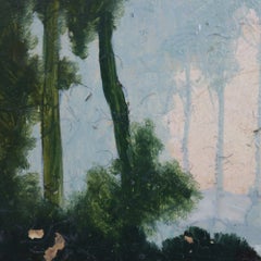 Antique Arthur Wesley Dow Oil On Board Tonalist Landscape Painting By Dow C1920