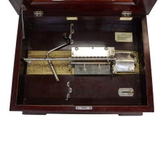 Antique Jacot Music Box Co. Stella Mahogany Disk Player C1890