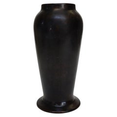 Fulper School Art Pottery Vase With Chocolate Brown Glaze Unsigned C1920