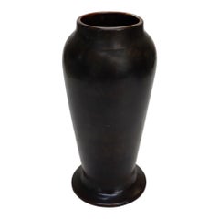 Fulper School Art Pottery Vase With Chocolate Brown Glaze Unsigned C1920