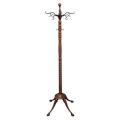 RJ Horner attr Oak & Brass Hoof Foot Coat Rack C1920