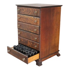 Edison Quarter Sawn Oak 6 Drawer Cylinder Cabinet & 43 Cylinders C1890