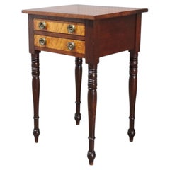 Sheraton Mahogany & Bird’s Eye Maple 2 Drawer Sewing Stand C1830