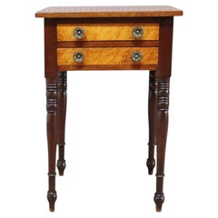 Sheraton Mahogany & Bird’s Eye Maple 2 Drawer Sewing Stand C1830