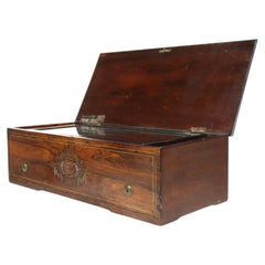 Antique Swiss Rosewood, Marquetry Inlay & Ebonized Cylinder Music Box C1890