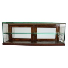 Antique Oak & Beveled Glass Country Store Table Top Candy Display Case C1910