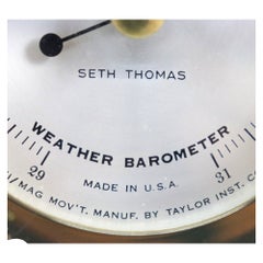 Seth Thomas Corsair Model E537-010 Brass & Mahogany Ship’s Clock Set C1968