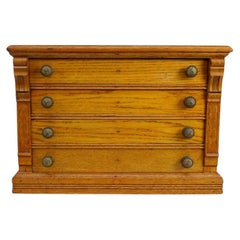 J & P Coats attr Oak 4 Drawer Spool Cabinet C1900