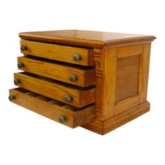 J & P Coats attr Oak 4 Drawer Spool Cabinet C1900