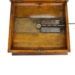 Regina Oak Double Comb Disk Music Box Signed C1890