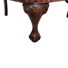 Sillón vintage de Moore Furniture, estilo Chippendale, con respaldo alto, para junto a la chimenea, del siglo XX